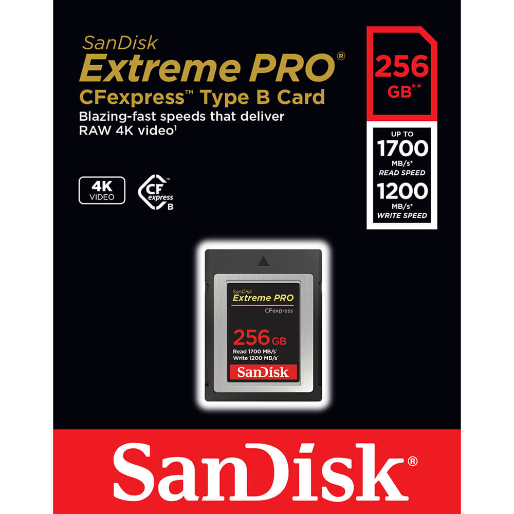 SanDisk SanDisk Cfexpress Extreme PRO 256 GB 1700MB/s Minneskort - Teknikhallen.se