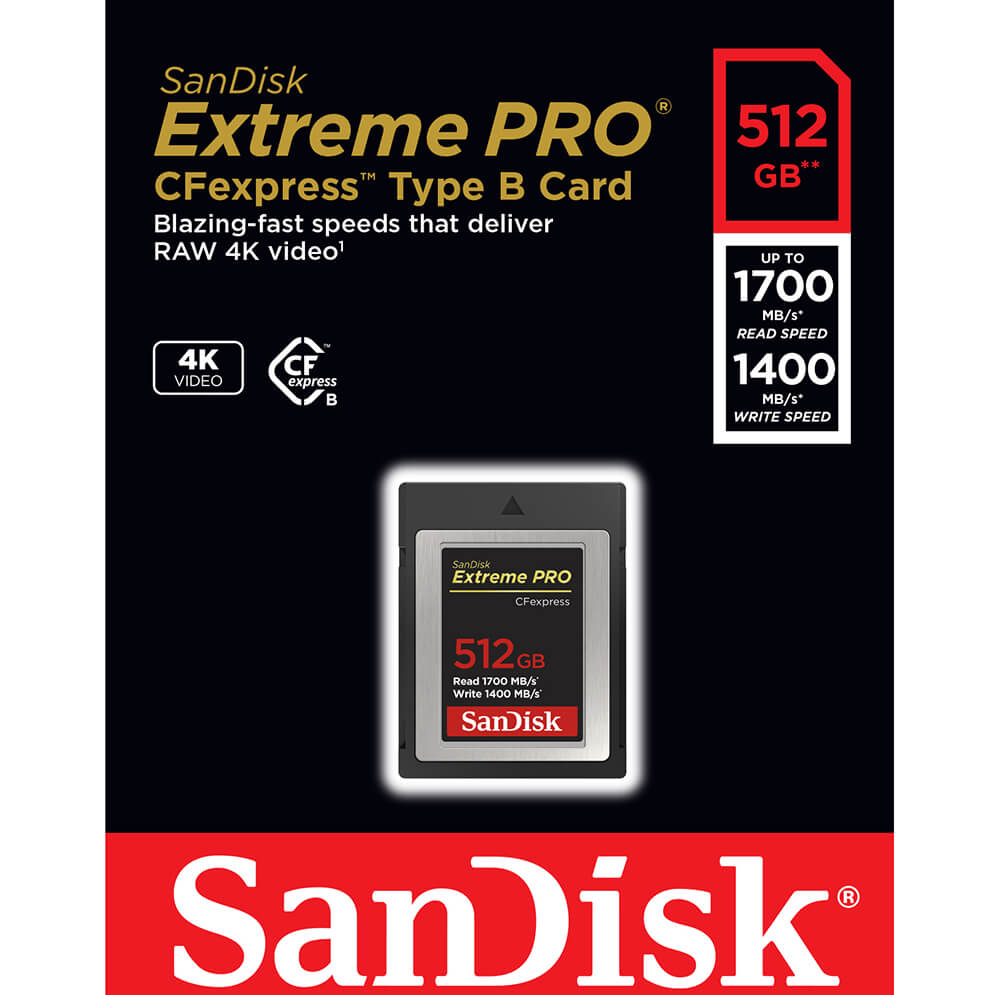 SanDisk SanDisk Cfexpress Extreme PRO 512 GB 1700MB/s - Teknikhallen.se