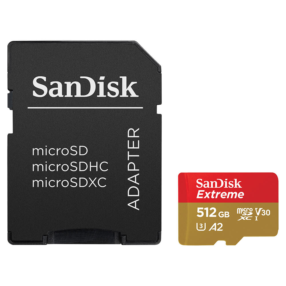 SanDisk SanDisk MicroSDXC Extreme 512 GB 190MB/s Inkl. Adapter - Teknikhallen.se