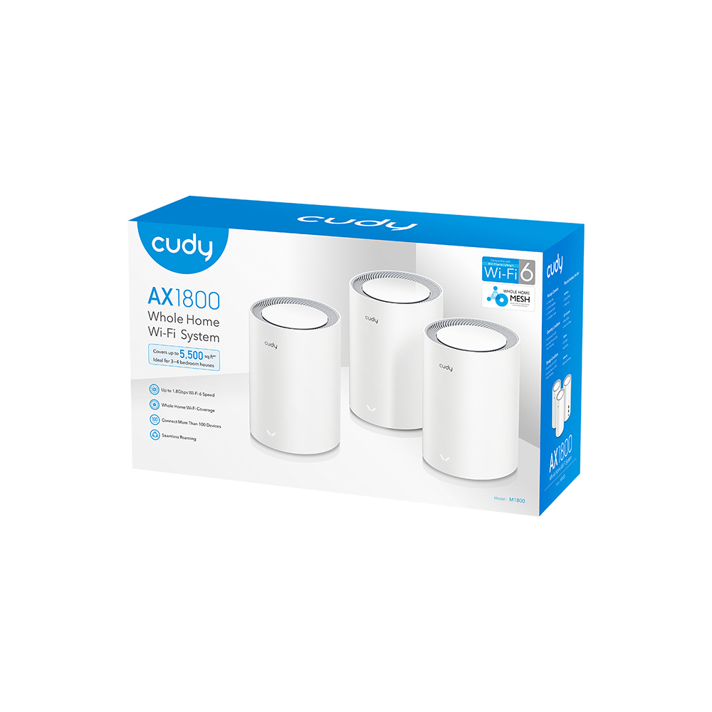 Cudy Cudy Mesh Solution M1800 3-pack AX1800 Gigabit Wi-Fi 6 Vit - Teknikhallen.se