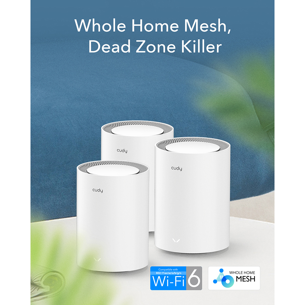 Cudy Cudy Mesh Solution M1800 3-pack AX1800 Gigabit Wi-Fi 6 Vit - Teknikhallen.se