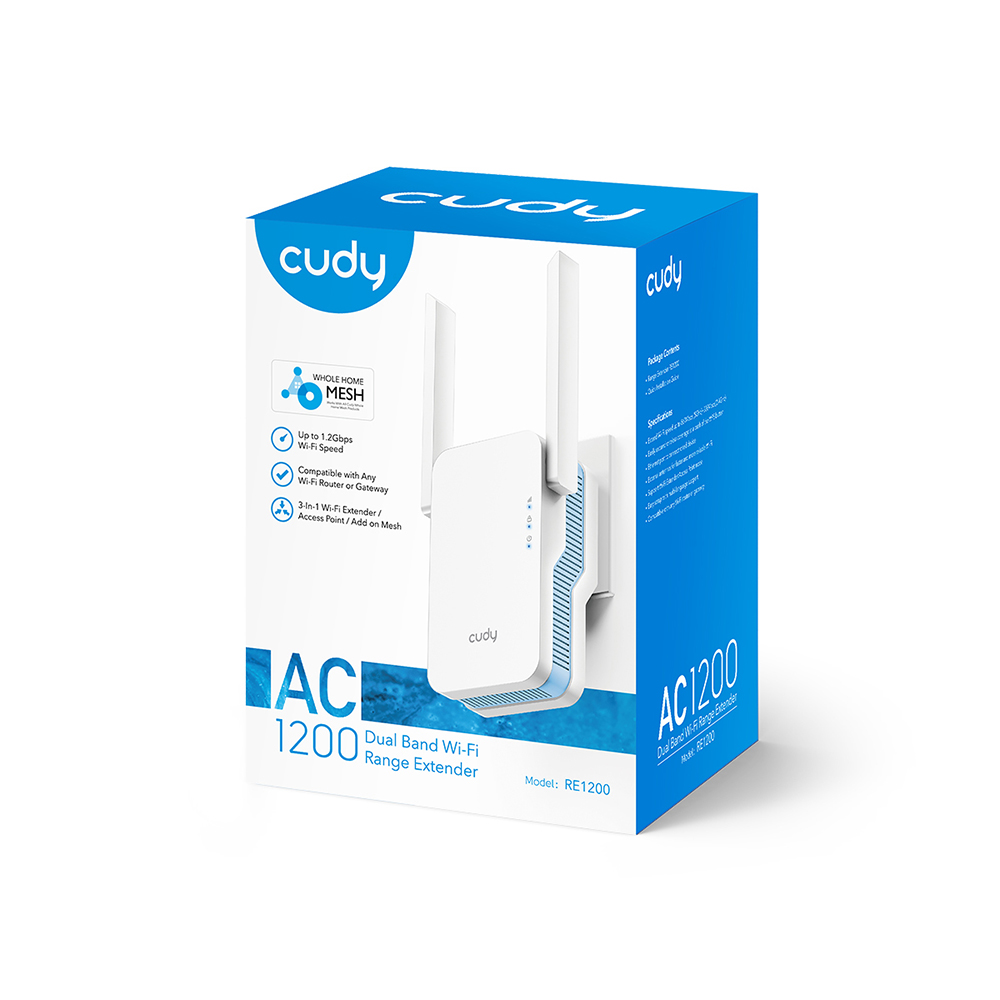 Cudy Cudy Wi-Fi Repeater RE1200 AC1200 Mesh Vit - Teknikhallen.se