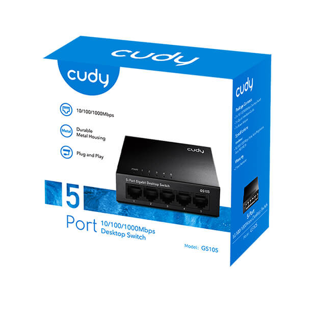 Cudy Cudy Switch GS105 5-port Gigabit Svart - Teknikhallen.se