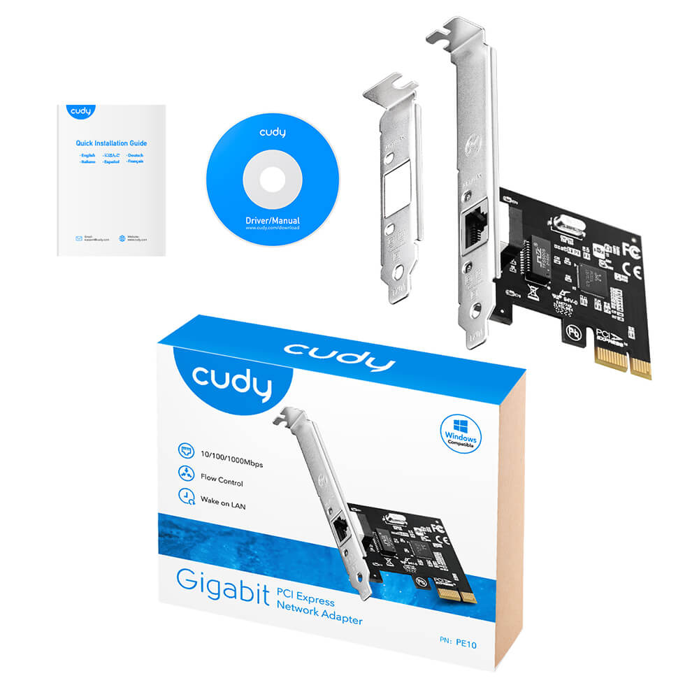Cudy Cudy Adapter PCI-E PE25 2.5 Gigabit 1P Low Profile - Teknikhallen.se